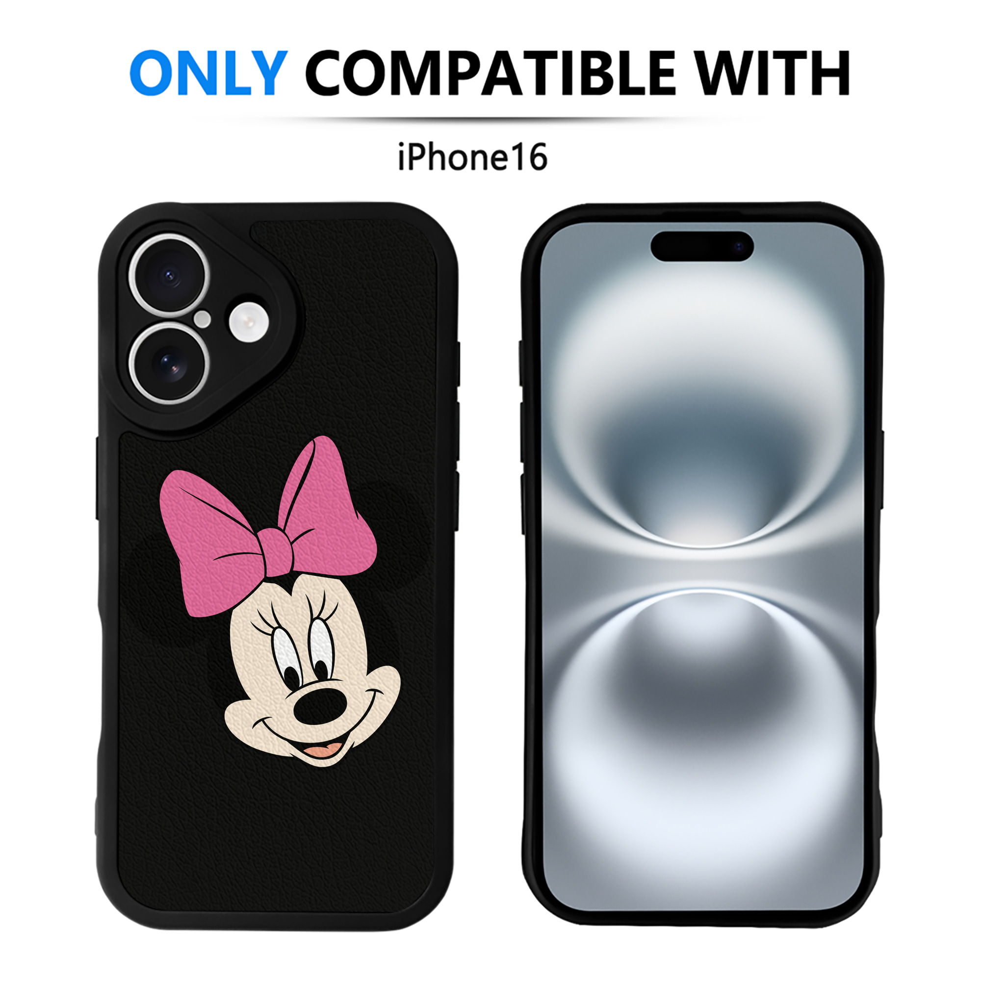 （画像用） ミッキーマウス Mickey Mouse 【iPhone 16シリーズ対応】シリコンスマホケース（レザー調） 材質：シリコン